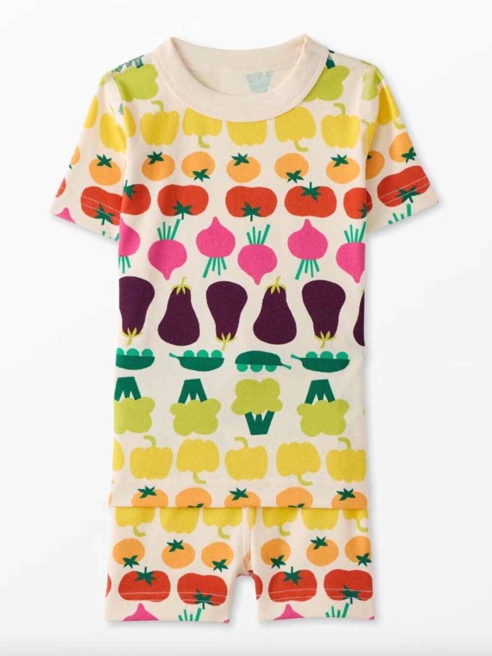 Hanna Andersson HannaJams Short John Pajama Set (Vegetable Garden Earth) - 8 130